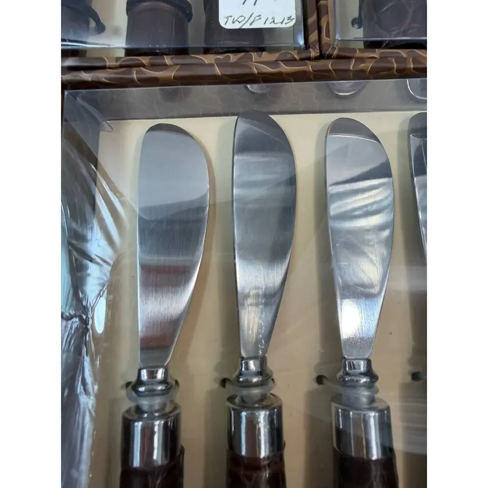 Wild Eye Designs Flatware Set 12 Pc Faux Crocodile Forks & Spreaders New In Box